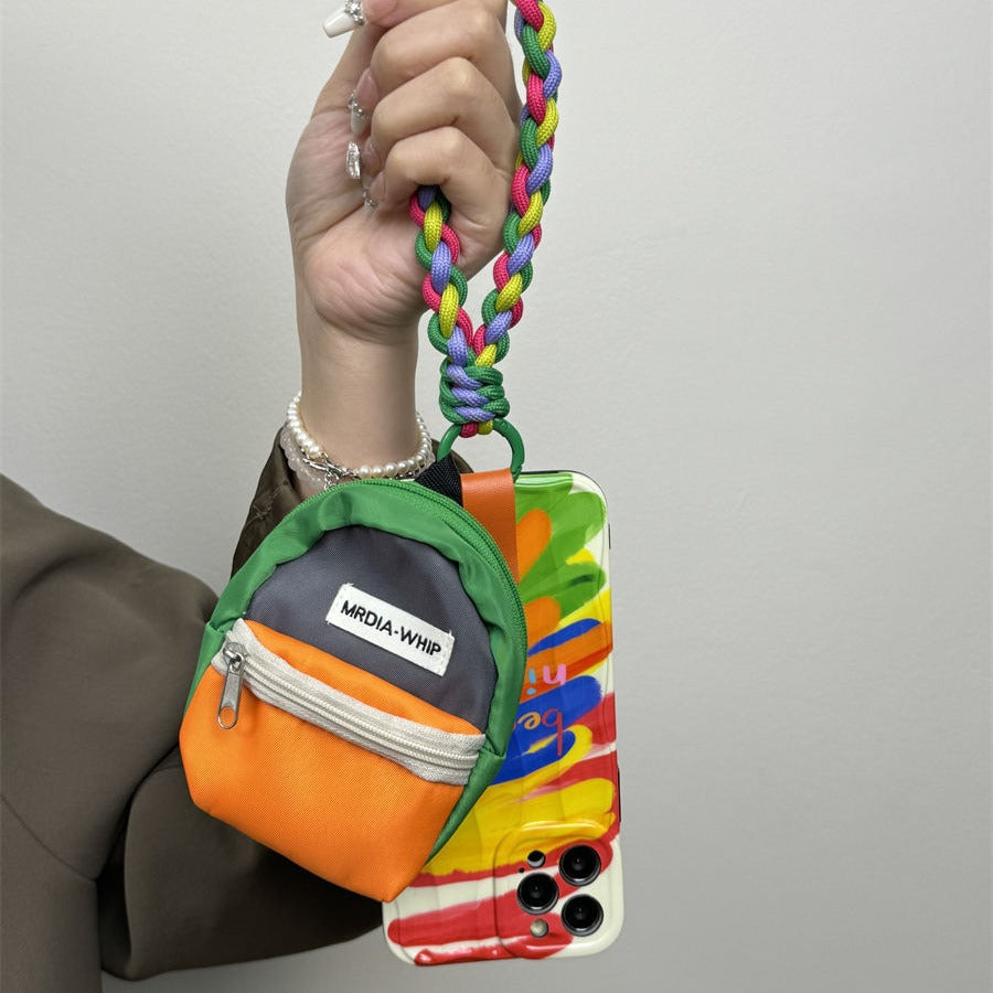 Colorful landscape school bag pendant mobile phone case