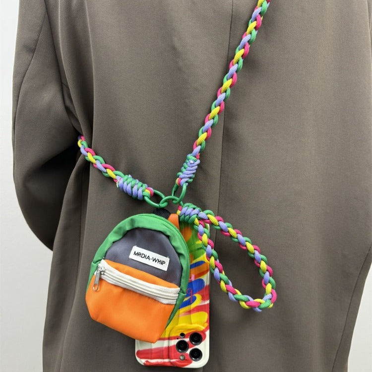 Colorful landscape school bag pendant mobile phone case